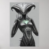 Bizarre cool alien portrait | AI Art Poster (Vorne)