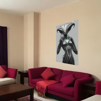 Bizarre cool alien portrait | AI Art Poster
