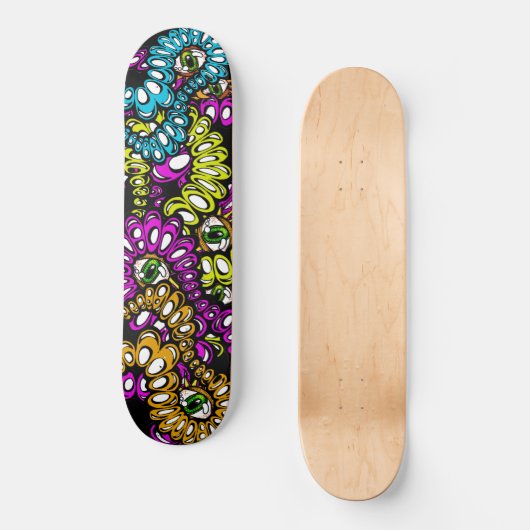 Bizarre Eyeball Funny Wild Crazy Insane Graphics Skateboard (Vorderseite)