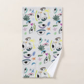 Bizarre Eyes Moderne Kunst Badhandtuch Set (Handtuch)