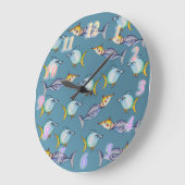 Bizarre Fish Große Wanduhr (Winkel)