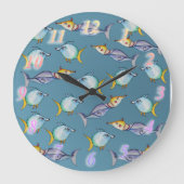 Bizarre Fish Große Wanduhr (Vorderseite)