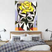 Bizarre geometrische Gelbe Rose Kunst Leinwanddruck (Insitu (Schlafzimmer))