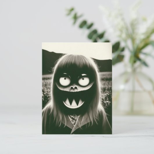 Bizarre Halloween Postkarte (Stehend Vorderseite)