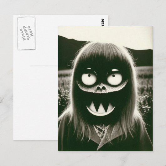 Bizarre Halloween Postkarte (Vorne/Hinten)