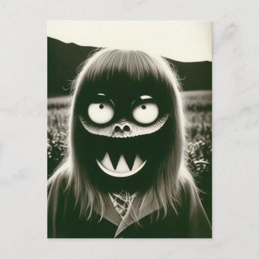 Bizarre Halloween Postkarte (Vorderseite)