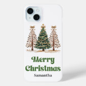Bizarre Leopardenprint-Weihnachtsbäume mit individ Case-Mate iPhone Hülle (Rückseite)