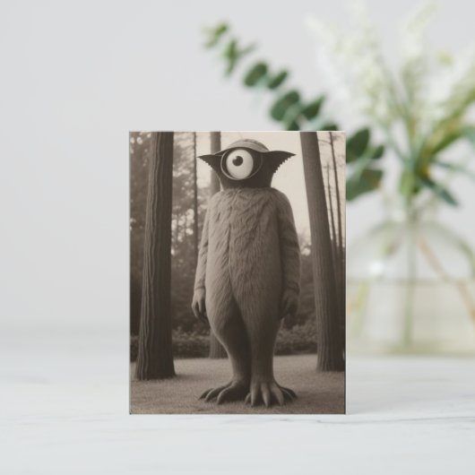 Bizarre One Mit Augen Forest Monster Halloween Postkarte (Stehend Vorderseite)
