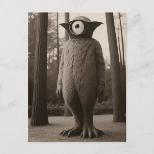 Bizarre One Mit Augen Forest Monster Halloween Postkarte (Vorderseite)