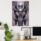 Bizarre skelettartige Portrait | Art der AI Poster (Heimbüro)