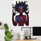 Bizarre spoky Monsterporträt | Art der AI Poster (Heimbüro)
