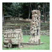 Bizarre Vivid Mayan Ruins Alte Statuen Honduras Poster (Vorderseite)