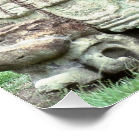 Bizarre Vivid Mayan Ruins Alte Statuen Honduras Poster (Ecke)