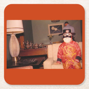 Bizarres seltsames Halloween-Kostüm, Vintage Rechteckiger Pappuntersetzer