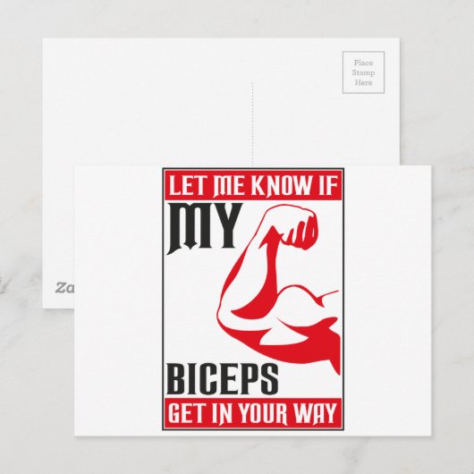 Bizeps Postkarte (Vorne/Hinten)