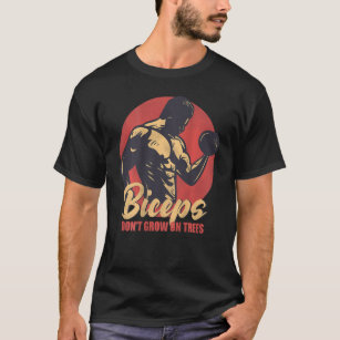 Bizeps wachsen nicht auf der BACKPRINT-Bodybuildin T-Shirt