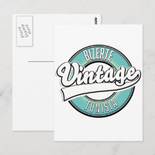 Bizerte Tunesien Vintage-Logo Postkarte