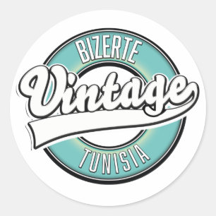 Bizerte Tunesien Vintage-Logo Runder Aufkleber