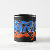 Bjarne Vorname Name Graffiti blue orange Tasse (Zentrum)