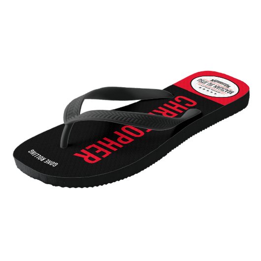 BJJ Black Belt Genuine Quality Gone Rolling Badesandalen (Schrägansicht)