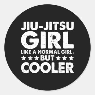 BJJ Brasilianisches Jiu Jitsu Mädchen MMA Jujitsu Runder Aufkleber
