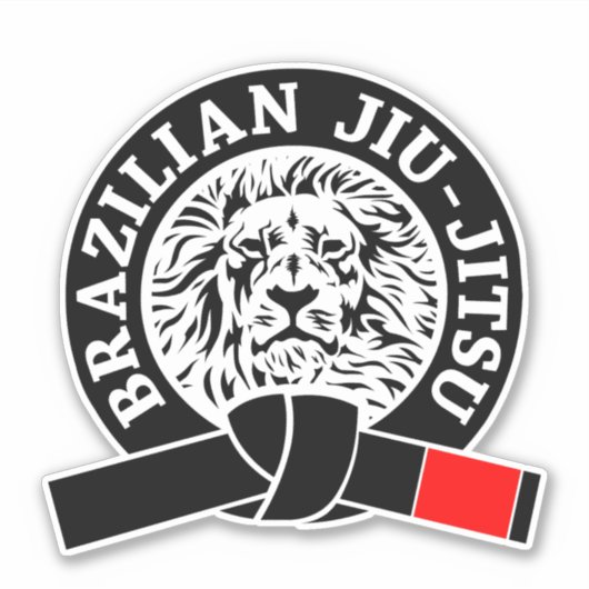BJJ - Brazialian Jiu-Jitsu Lion Emblem Aufkleber (Vorderseite)