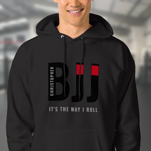 BJJ Brazilian Jiu Jitsu Add Name Black Belt Hoodie