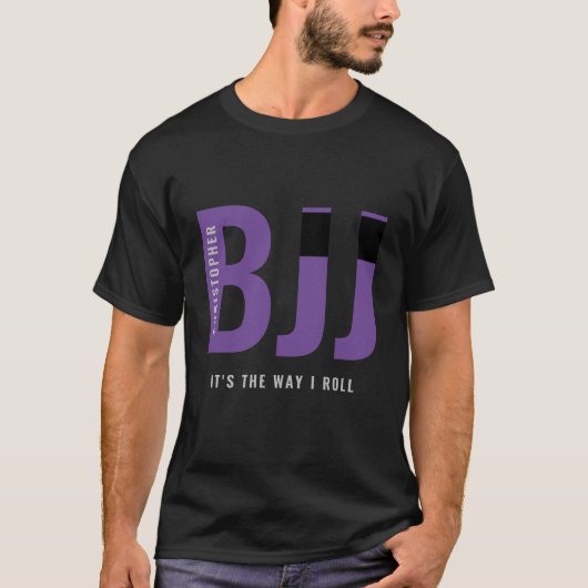 BJJ Brazilian Jiu Jitsu Add Name Lila Belt T-Shirt (Vorderseite)