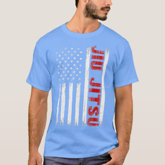 BJJ Brazilian Jiu Jitsu American Flag USA T-Shirt