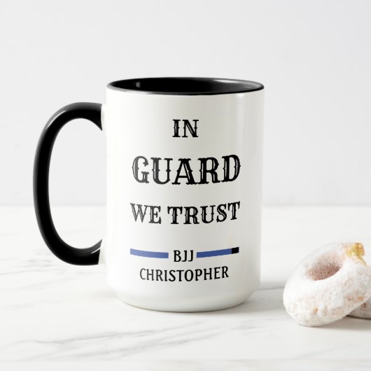 BJJ Brazilian Jiu Jitsu Guard Trust Blue Belt Tasse (Mit Donut)
