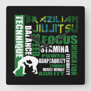 "BJJ Element-" Brasilianer Jiu Jitsu Wanduhr