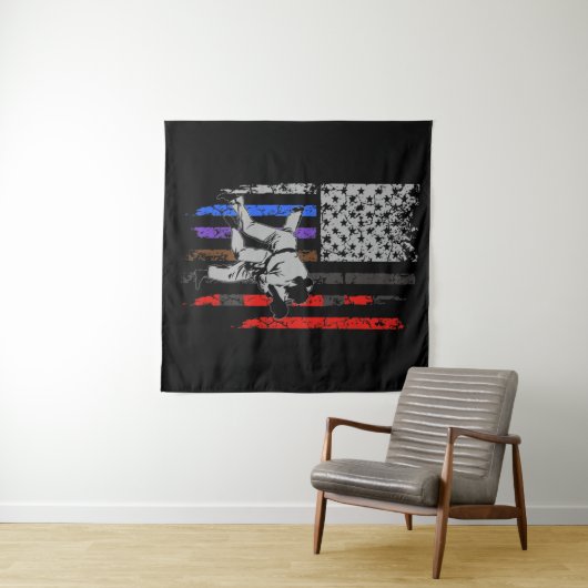 BJJ-Flag für die brasilianische Jiu Jitsu Stars & Wandteppich (Beispiel (Horizontal))