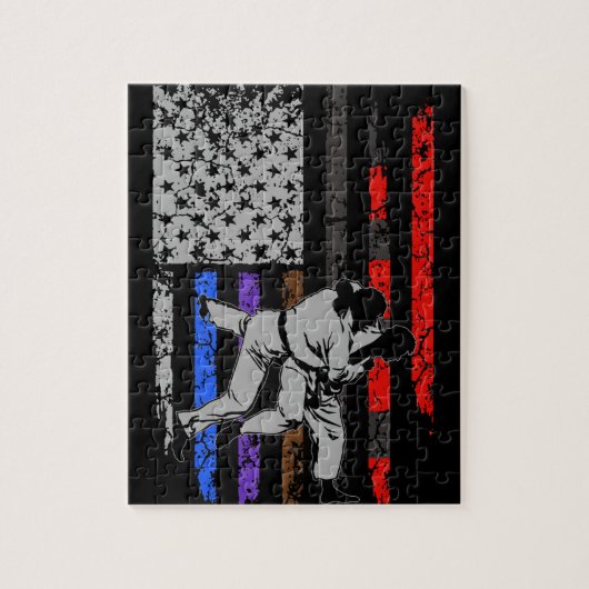 BJJ-Flag von Jiu Jitsu Stars & Stripes Puzzle (Vertikal)