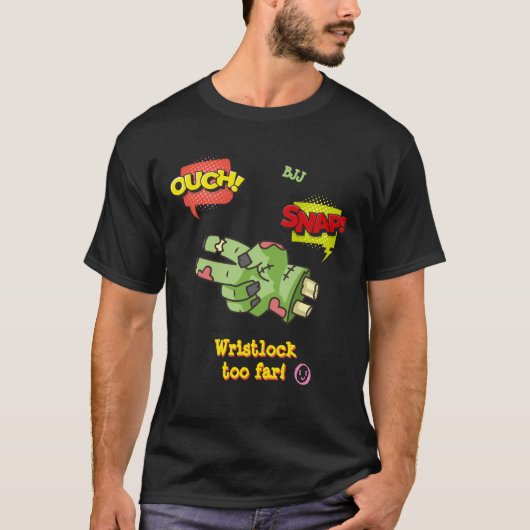BJJ Funny Wrist Lock Zombie Hand Cartoon T-Shirt (Vorderseite)