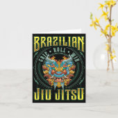 BJJ-Griff-Roll-Sieg - Grappling Jiu Jitsu Foo Dog Karte (Gelbe Blume)