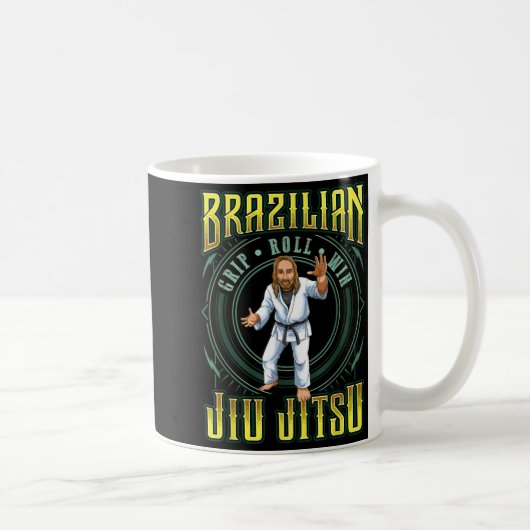BJJ-Griff-Roll-Sieg - Grappling Jiu Jitsu Jesus Kaffeetasse (Rechts)