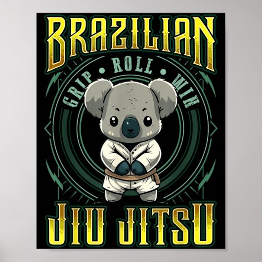 BJJ-Griff-Roll-Sieg - Grappling Jiu Jitsu süßer Ko Poster (Vorne)