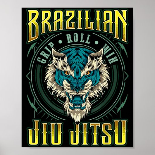 BJJ-Griff-Roll-Sieg - Grappling Jiu Jitsu Tigersch Poster (Vorne)