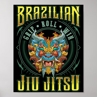 BJJ-Griff-Rollensieg - Grappling Jiu Jitsu Foo Dog Poster