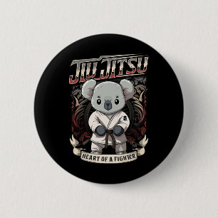 Bjj Herz eines Kämpfers - Jiu Jitsu Byby Koala Button