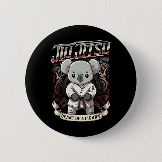 Bjj Herz eines Kämpfers - Jiu Jitsu Byby Koala Button (Vorderseite)