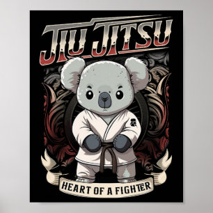 Bjj Herz eines Kämpfers - Jiu Jitsu Byby Koala  Poster