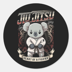 Bjj Herz eines Kämpfers - Jiu Jitsu Byby Koala Runder Aufkleber