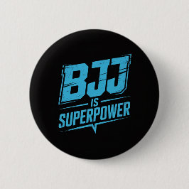 BJJ ist Super-Power Vintage Poster Graphic T-Shirt Button