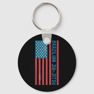 BJJ Jiu Jitsu Amerikanische USA-Flagge Distressed  Schlüsselanhänger
