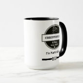 BJJ Jiu Jitsu Choke Black Belt Name Club und Datum Tasse (VorderseiteRechts)