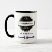 BJJ Jiu Jitsu Choke Lila Gürtelklub und Datum Tasse (Links)