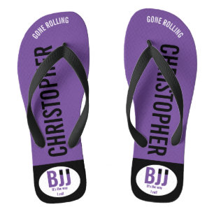 BJJ Lila Belt Rolling Fügen Sie Ihren Namen Jiu Ji Badesandalen
