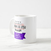 BJJ Lila Gürtel mit Name und Datum der Auszeichnun Kaffeetasse (Vorderseite Links)