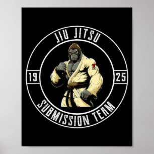 BJJ MMA Gorilla - Lustiger brasilianischer Jiu Jit Poster